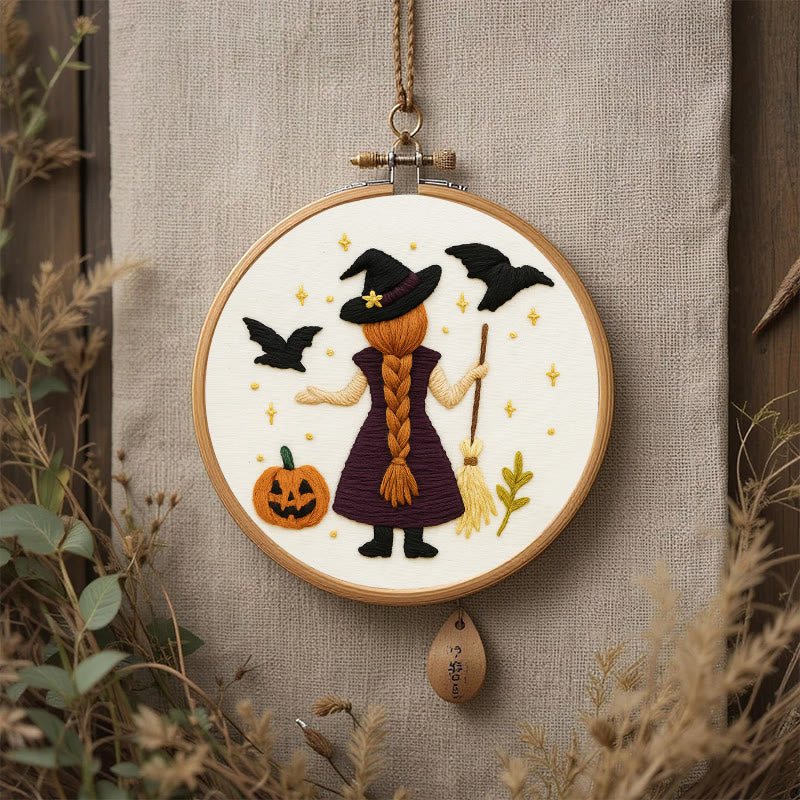 Rubbyoo Embroidery Kit - Mysterious Raven Witch | Halloween Spooky Decoration |  Beginner Handmade Craft - image 8