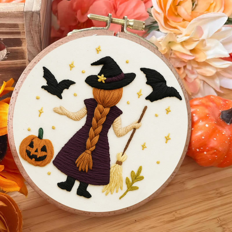 Rubbyoo Embroidery Kit - Mysterious Raven Witch | Halloween Spooky Decoration |  Beginner Handmade Craft - image 3