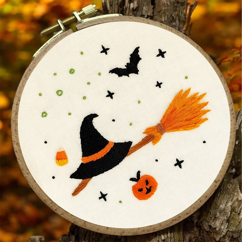 Rubbyoo Embroidery Kit - Magic Broom | Creative Halloween Craft | Perfect For Beginners - image 3