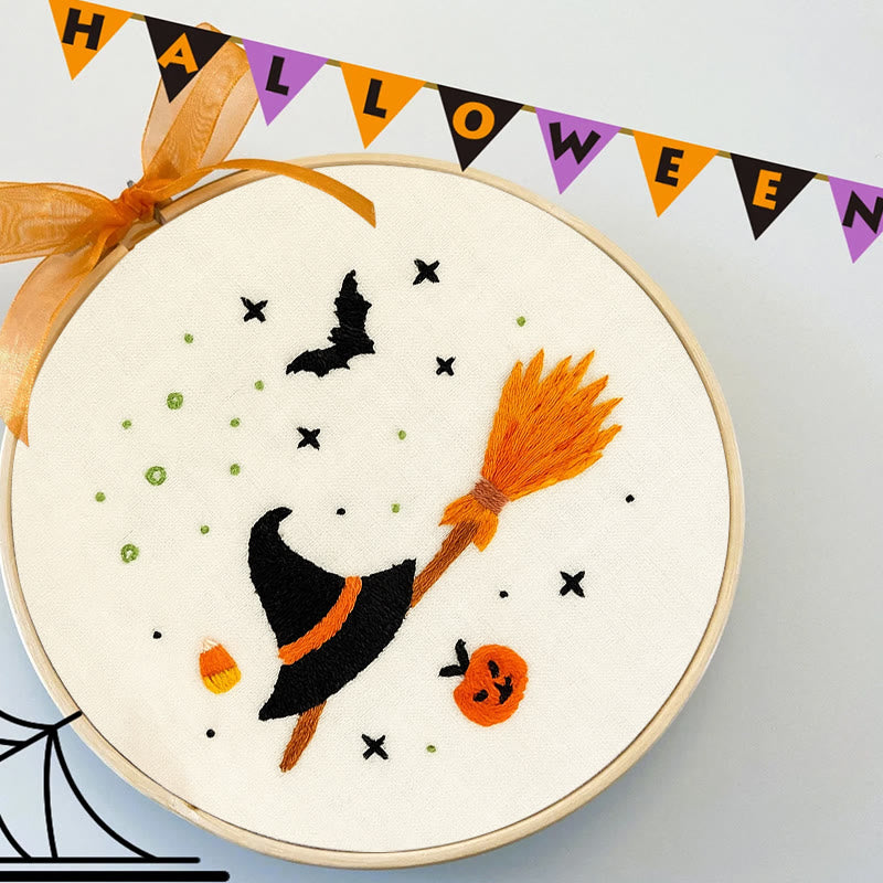 Rubbyoo Embroidery Kit - Magic Broom | Creative Halloween Craft | Perfect For Beginners - image 2