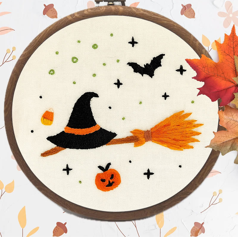 Rubbyoo Embroidery Kit - Magic Broom | Creative Halloween Craft | Perfect For Beginners - image 4