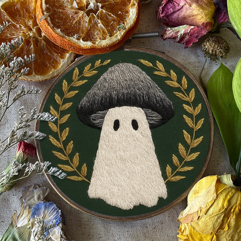 Rubbyoo Embroidery Kit -  Ghost Mushroom | Diy Halloween Handicraft | Needlework For Beginners  - image 3