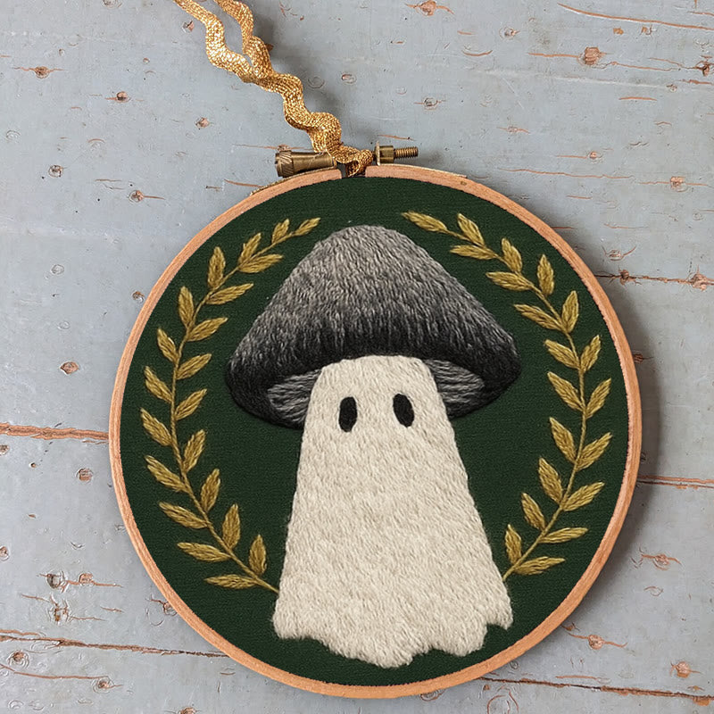Rubbyoo Embroidery Kit -  Ghost Mushroom | Diy Halloween Handicraft | Needlework For Beginners  - image 6