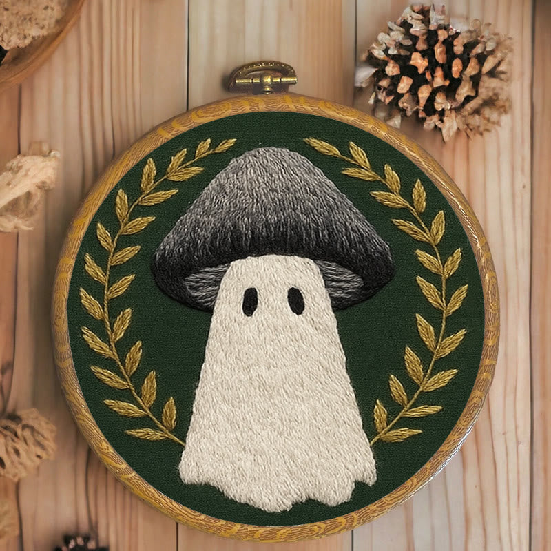 Rubbyoo Embroidery Kit -  Ghost Mushroom | Diy Halloween Handicraft | Needlework For Beginners  - image 4