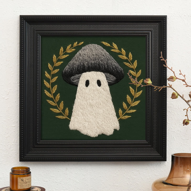 Rubbyoo Embroidery Kit -  Ghost Mushroom | Diy Halloween Handicraft | Needlework For Beginners  - Embroidery Kit Plus An Extra Frame - image 9