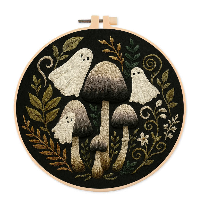 Rubbyoo Embroidery Kit - Halloween Spooky Ghosts | Halloween Wallhanging Ornament | Diy Needle Artwork - 20*20cm - image 0