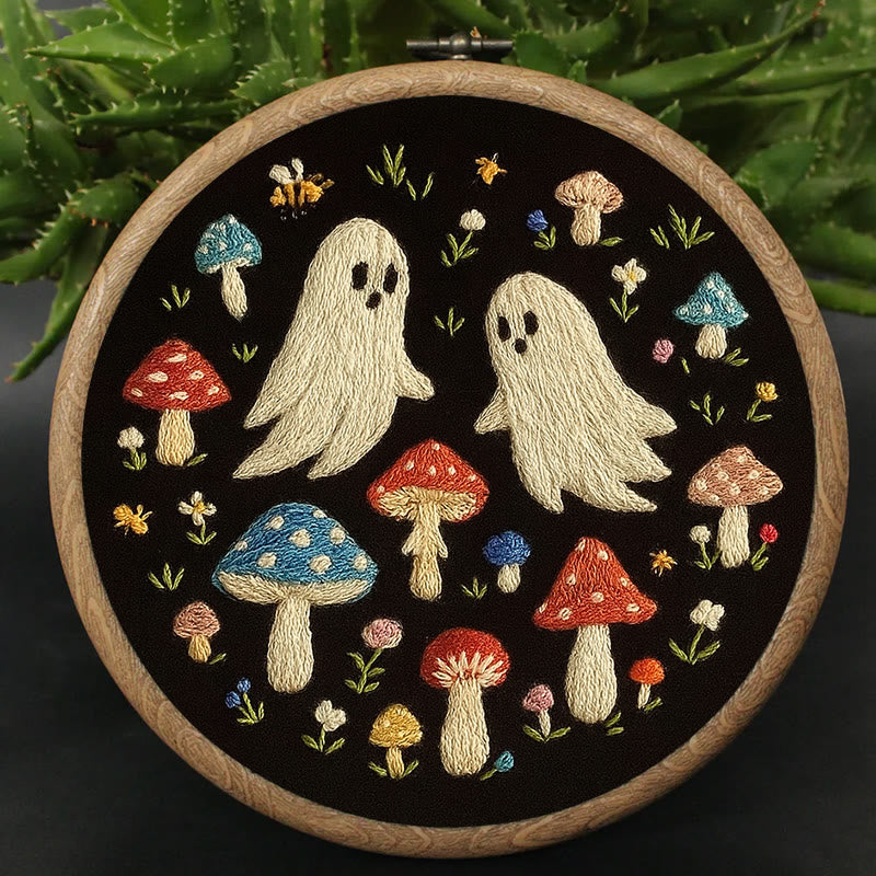 Rubbyoo Embroidery Kit - Spooky Ghosts With Mushroom | Handmade Holiday Collection | Halloween Home Decor  - image 7