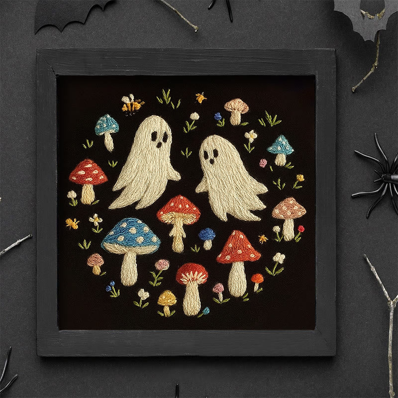Rubbyoo Embroidery Kit - Spooky Ghosts With Mushroom | Handmade Holiday Collection | Halloween Home Decor  - image 9