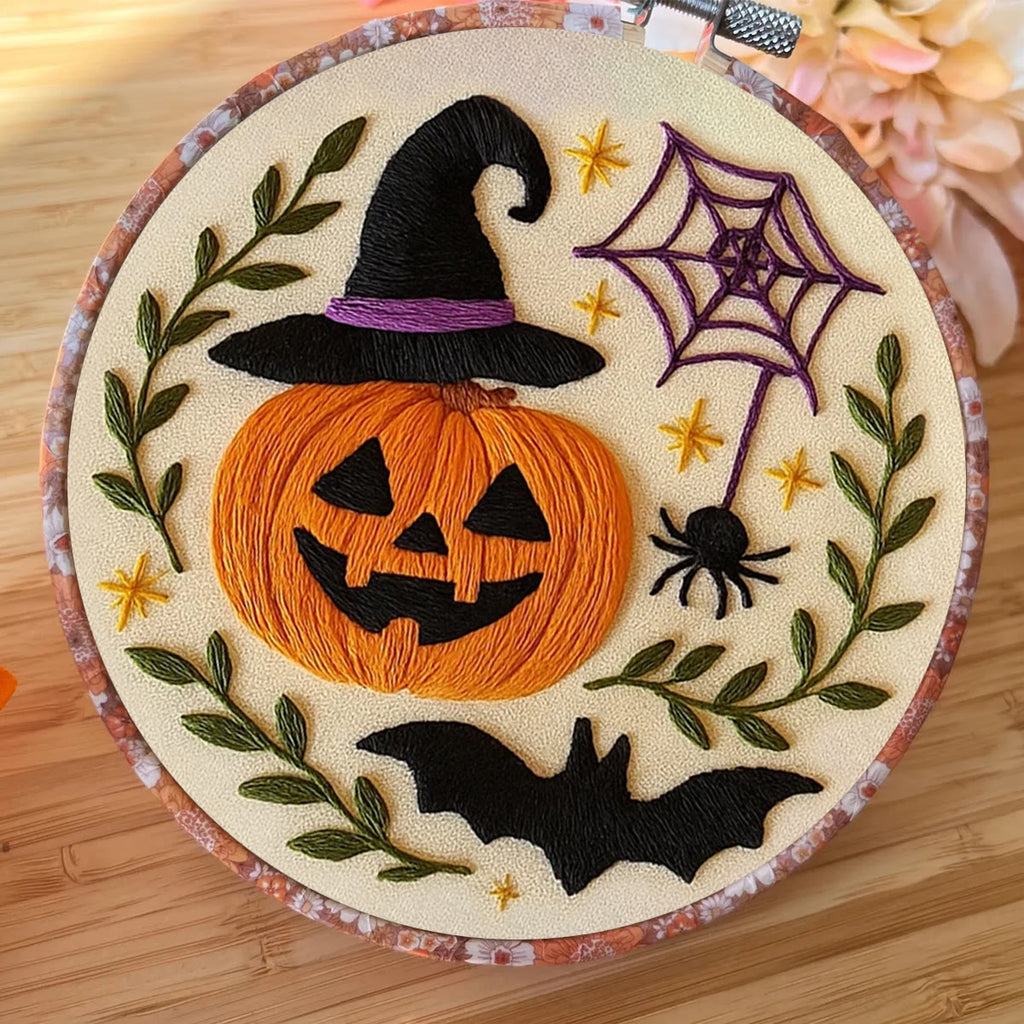 Rubbyoo Embroidery Kit - Pumpkin With Bat | Spook Halloween Decoration | Diy Holiday Handicraft - image 5