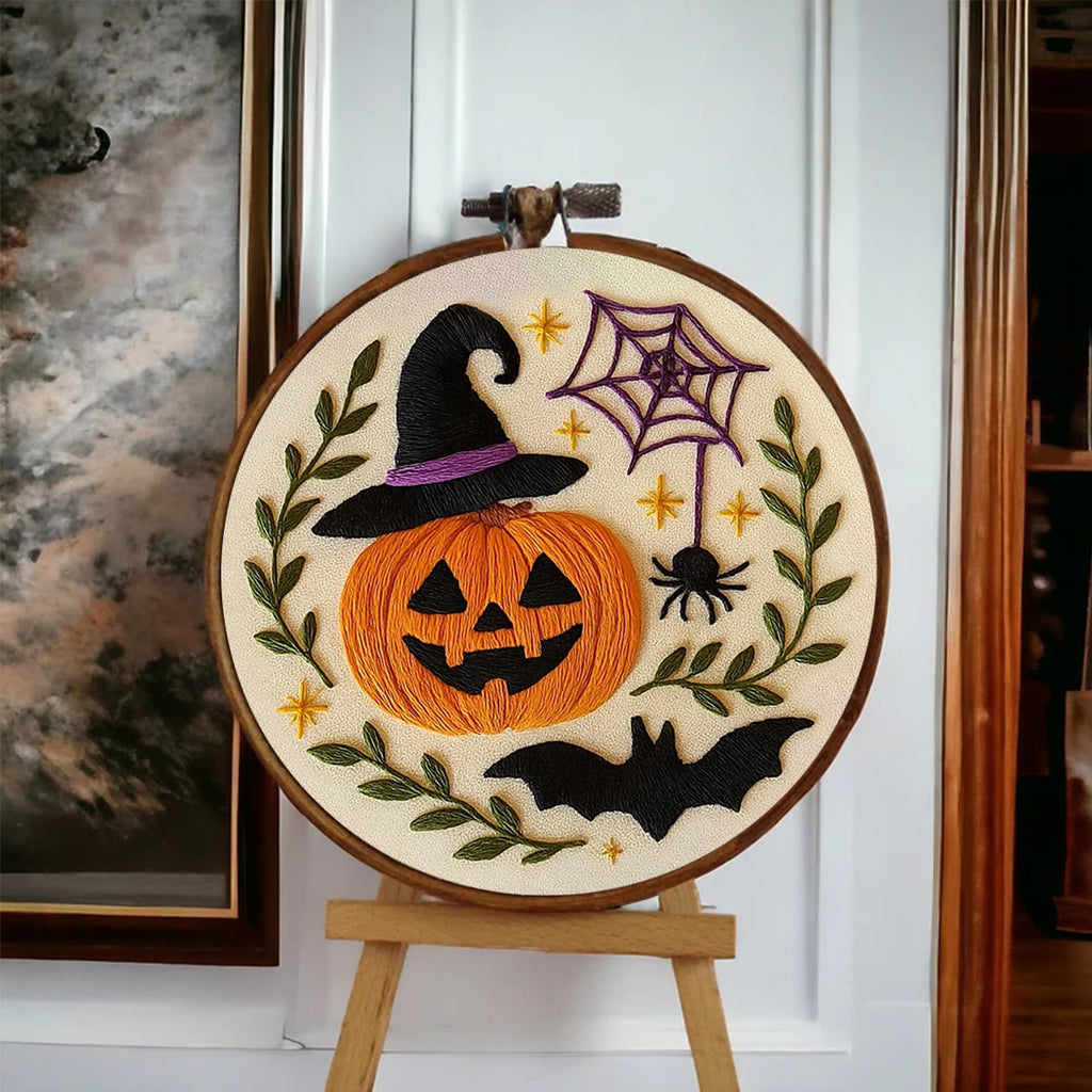 Rubbyoo Embroidery Kit - Pumpkin With Bat | Spook Halloween Decoration | Diy Holiday Handicraft - image 7