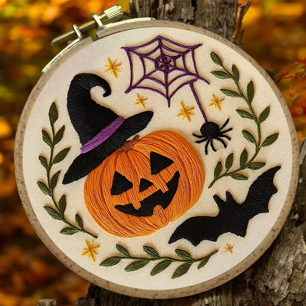 Rubbyoo Embroidery Kit - Pumpkin With Bat | Spook Halloween Decoration | Diy Holiday Handicraft - image 4