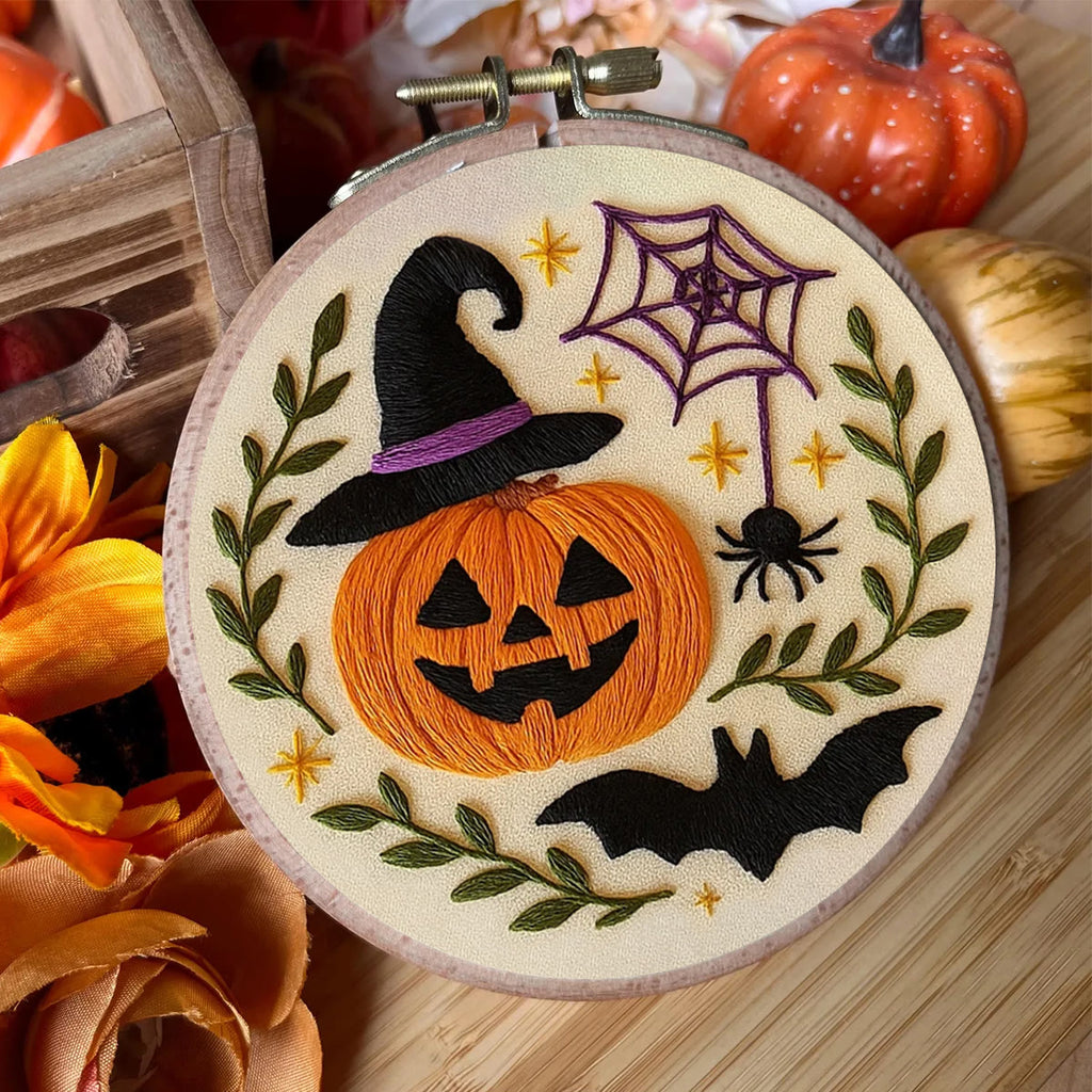 Rubbyoo Embroidery Kit - Pumpkin With Bat | Spook Halloween Decoration | Diy Holiday Handicraft - image 6