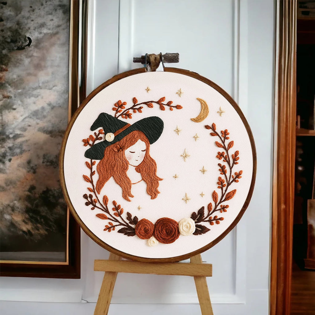 Rubbyoo Embroidery Kit - Halloween Witch | Unique Halloween Gifts | Nice For Room Decoration - image 2