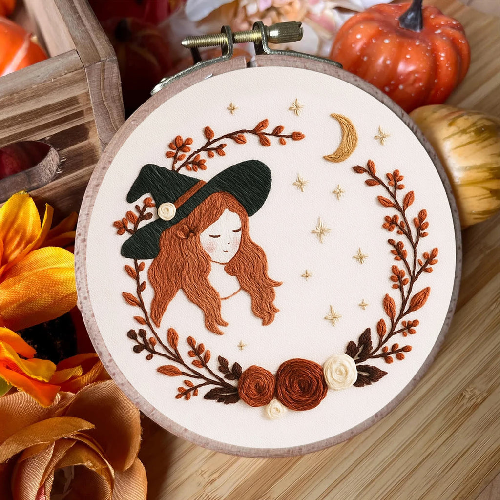 Rubbyoo Embroidery Kit - Halloween Witch | Unique Halloween Gifts | Nice For Room Decoration - image 1