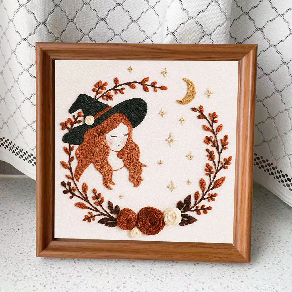Rubbyoo Embroidery Kit - Halloween Witch | Unique Halloween Gifts | Nice For Room Decoration - Embroidery Kit Plus An Extra Frame - image 8