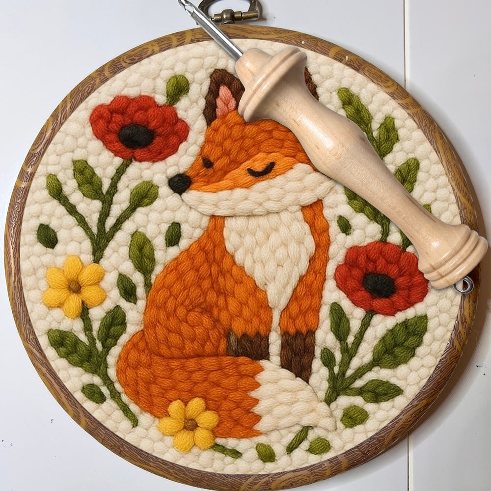  Floral Fox  Punch Needle  Kit - Unique Animal  Artwork | Easy Handmade Craft  For Kids - image 7