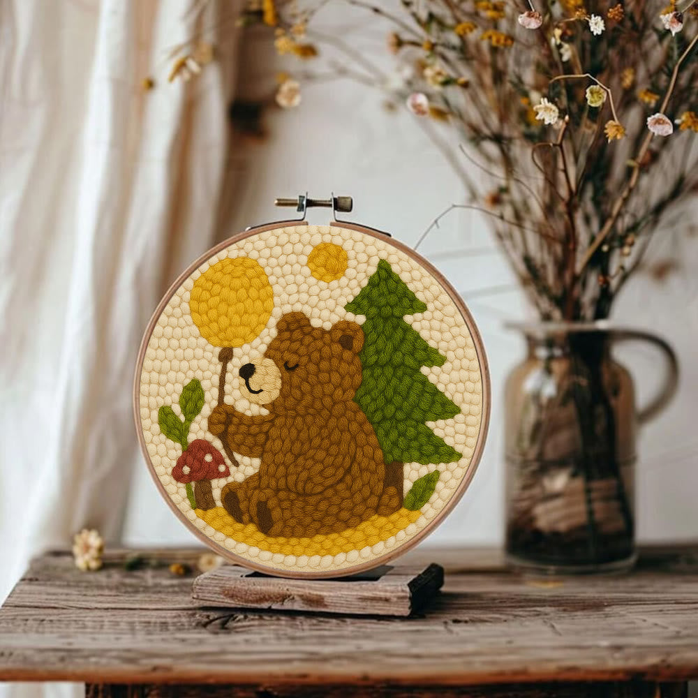  Bear With Balloon Punch Needle  Kit - Lovely Handmade Craft | Nice For Birthday Gifts  - image 5