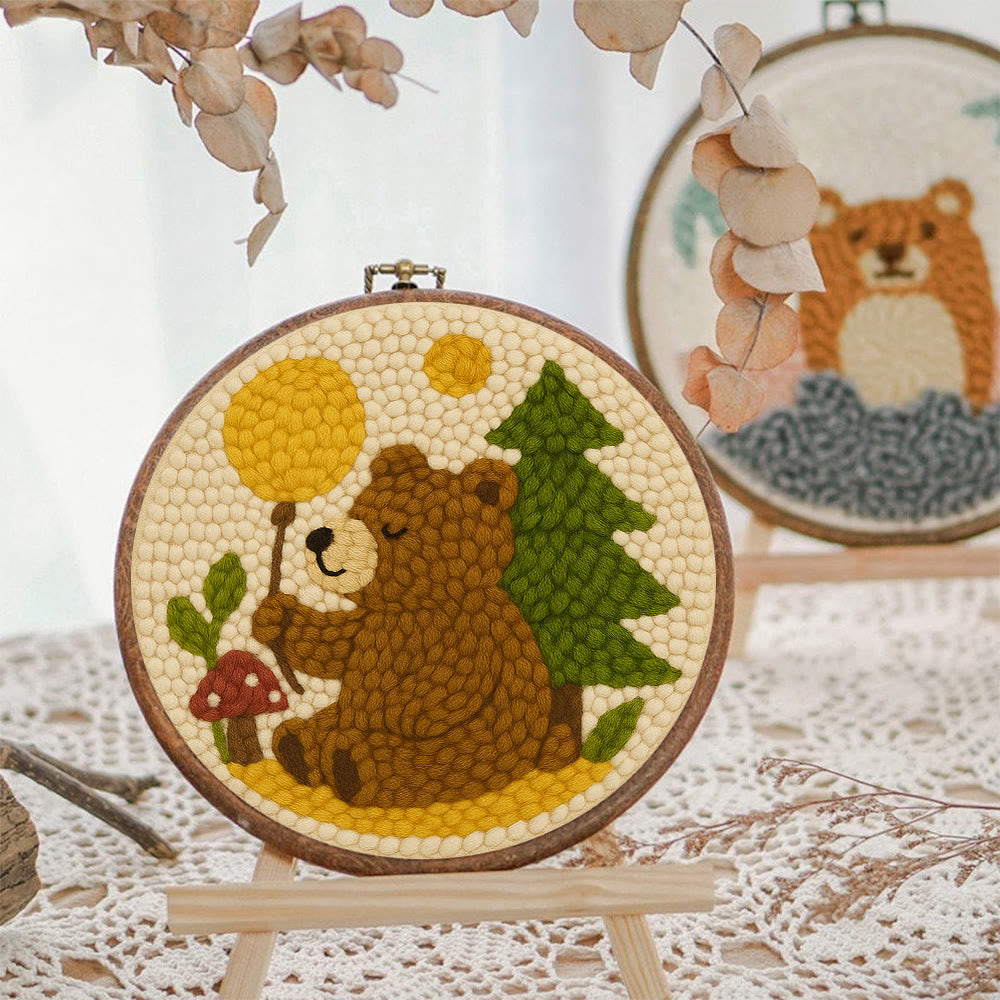  Bear With Balloon Punch Needle  Kit - Lovely Handmade Craft | Nice For Birthday Gifts  - image 6