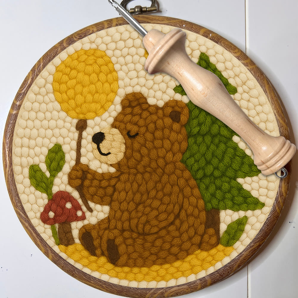  Bear With Balloon Punch Needle  Kit - Lovely Handmade Craft | Nice For Birthday Gifts  - image 3