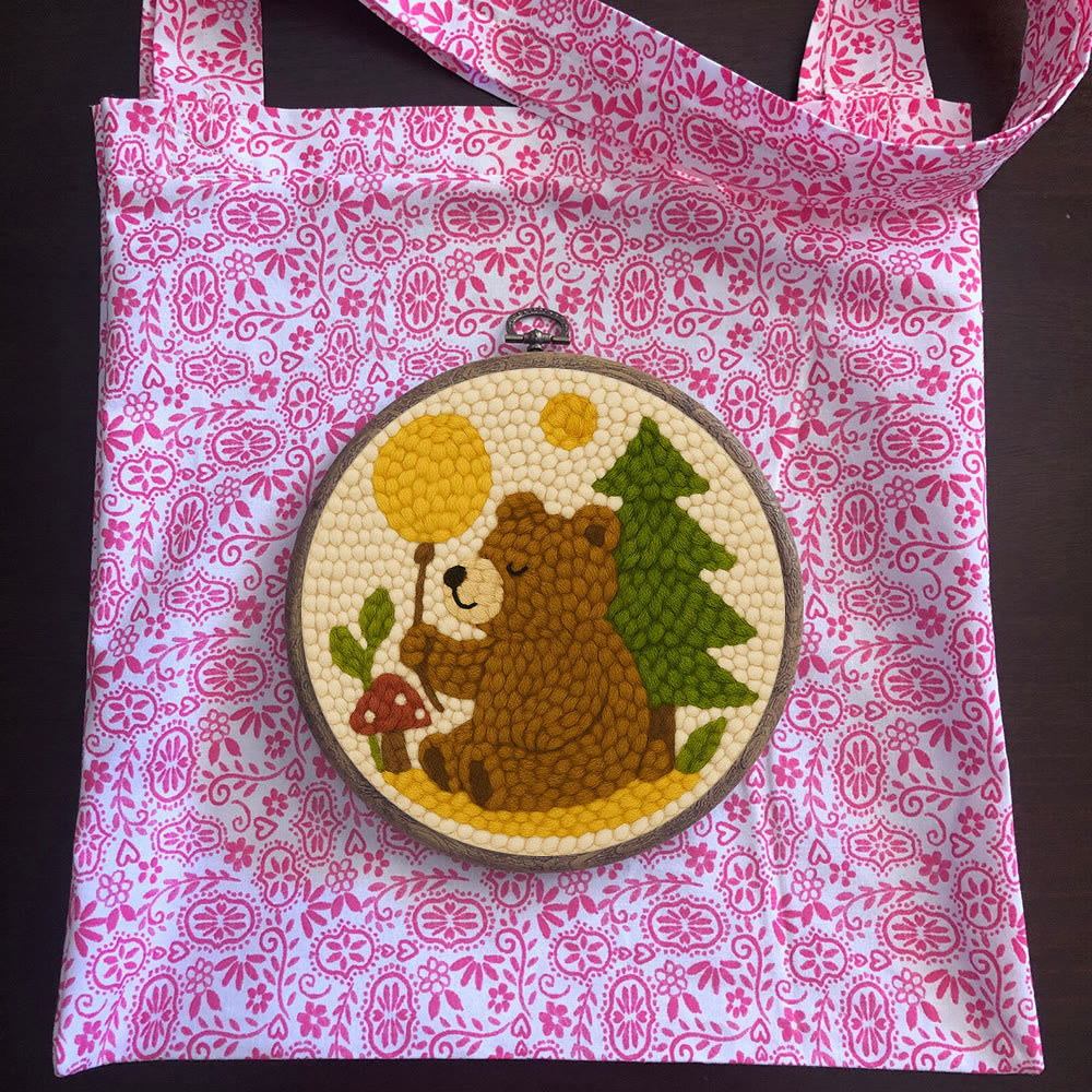  Bear With Balloon Punch Needle  Kit - Lovely Handmade Craft | Nice For Birthday Gifts  - image 9