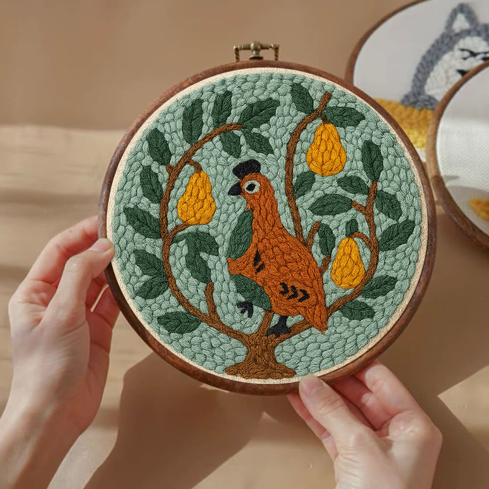  Partridge With Pear Tree  Punch Needle  Kit - Handicraft For Bird Lovers |  Diy Home Decoration - image 7