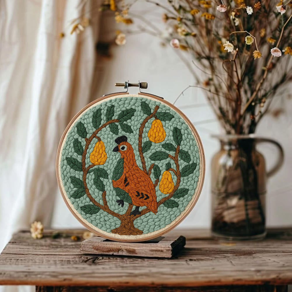  Partridge With Pear Tree  Punch Needle  Kit - Handicraft For Bird Lovers |  Diy Home Decoration - image 9