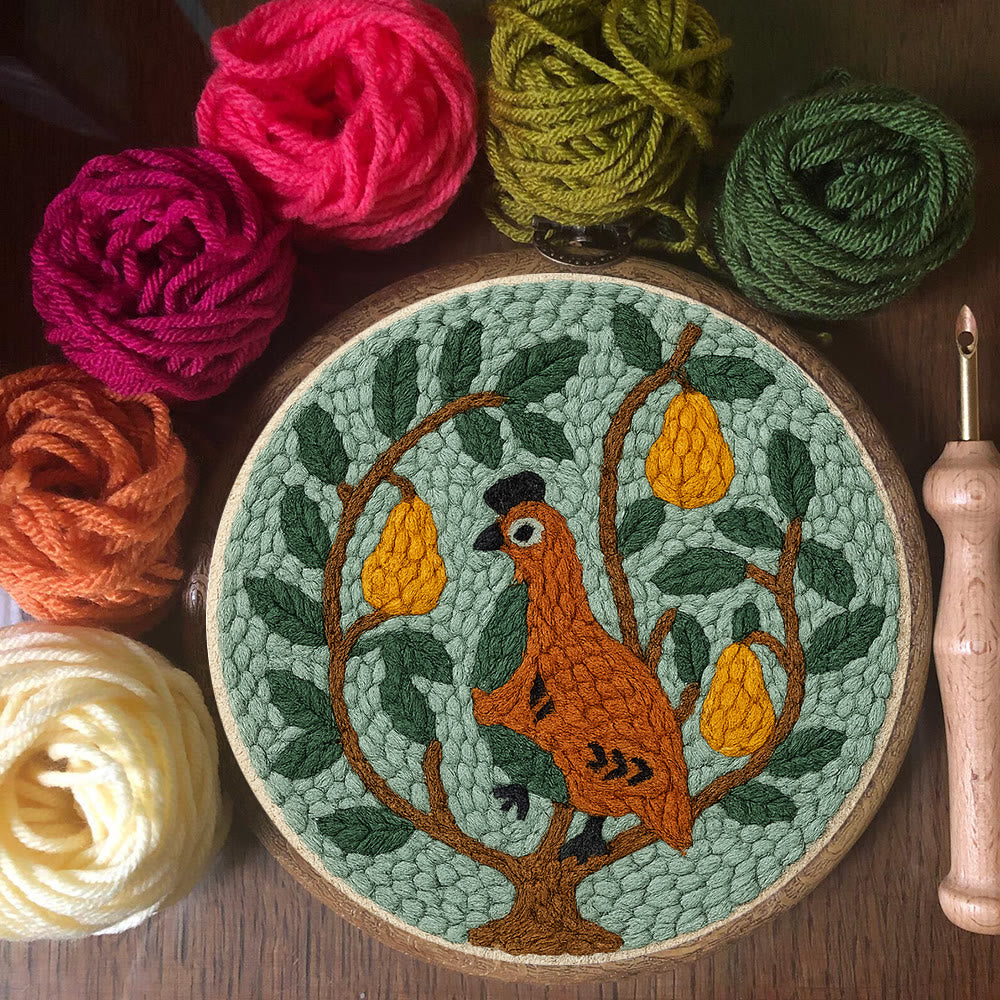  Partridge With Pear Tree  Punch Needle  Kit - Handicraft For Bird Lovers |  Diy Home Decoration - image 4