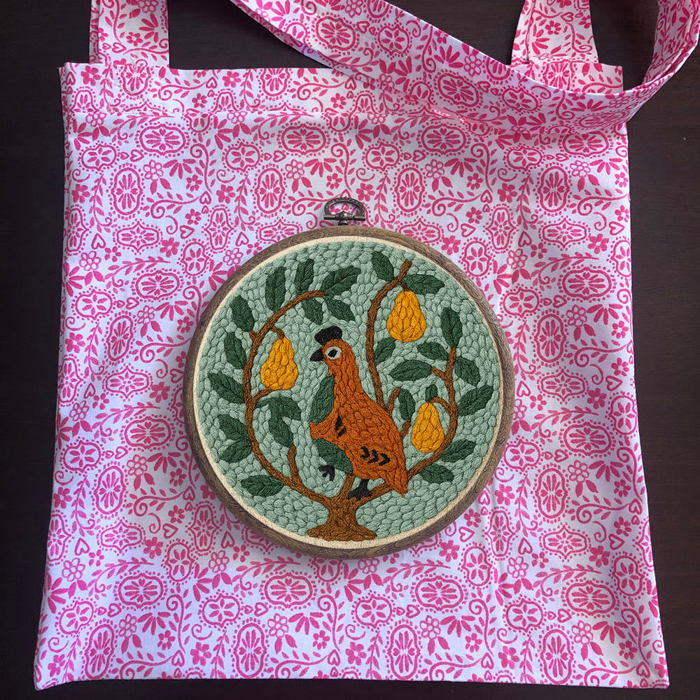  Partridge With Pear Tree  Punch Needle  Kit - Handicraft For Bird Lovers |  Diy Home Decoration - image 8