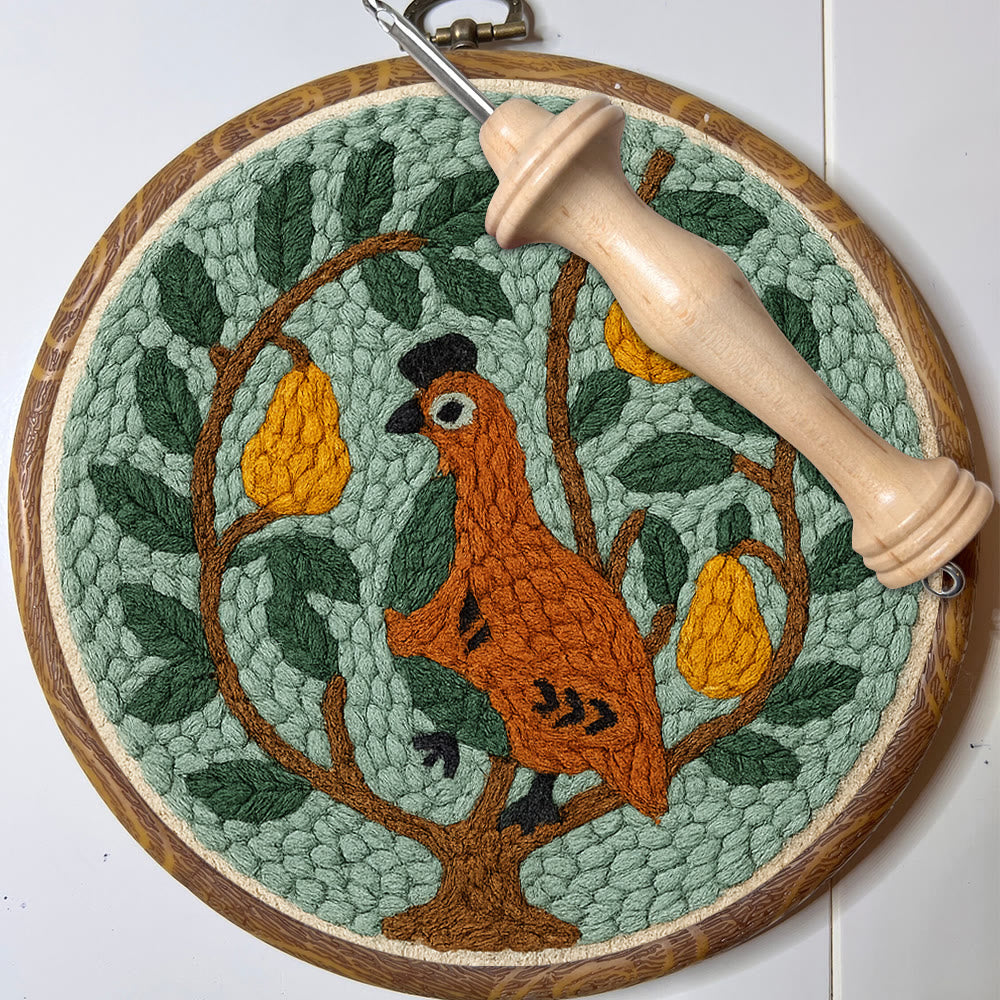  Partridge With Pear Tree  Punch Needle  Kit - Handicraft For Bird Lovers |  Diy Home Decoration - image 3