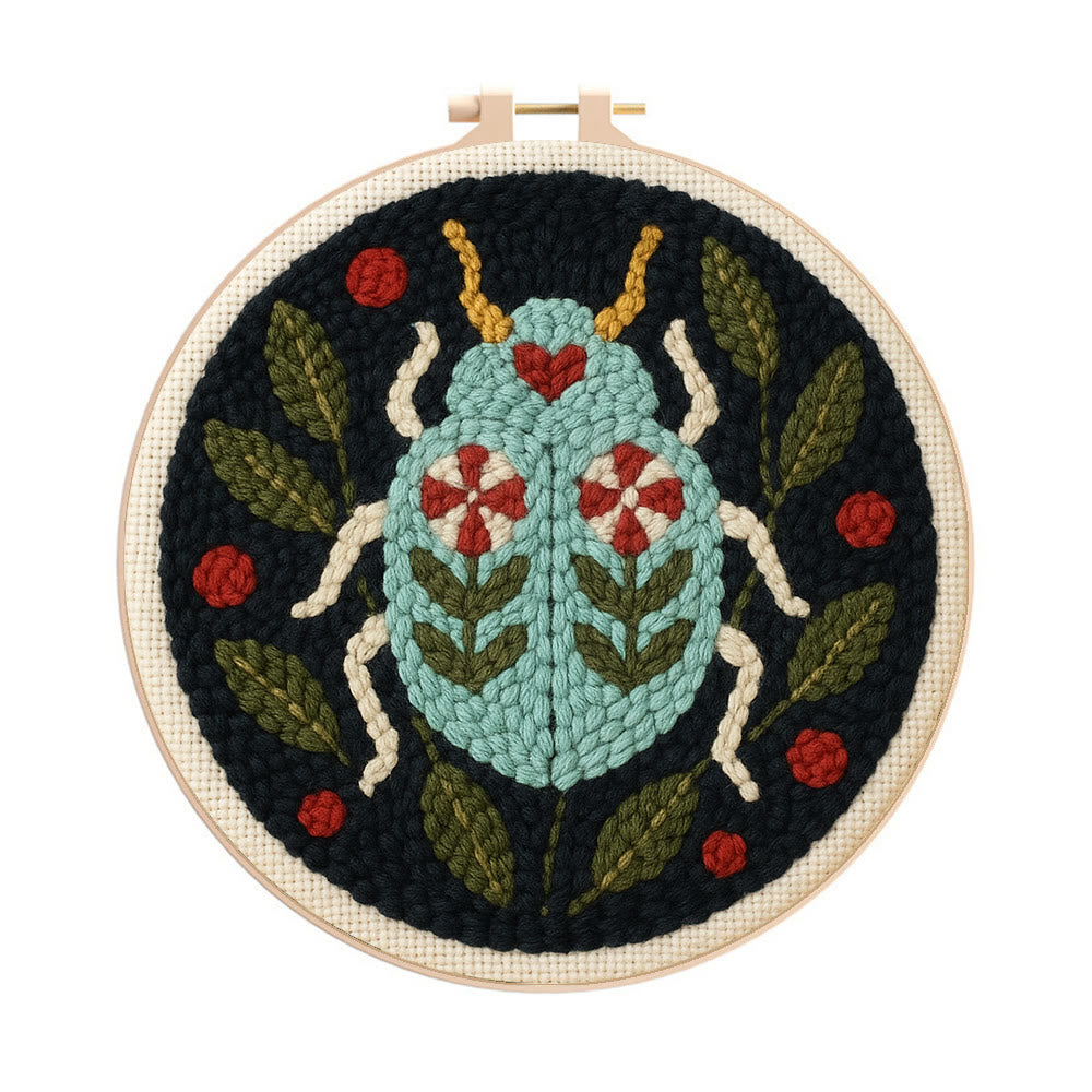  Beetle Punch Needle  Kit - Unique Insect Handicraft | Special Desk Decor - 20cm*20cm - image 0