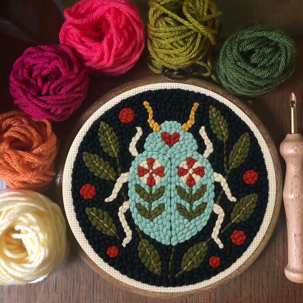  Beetle Punch Needle  Kit - Unique Insect Handicraft | Special Desk Decor - image 2