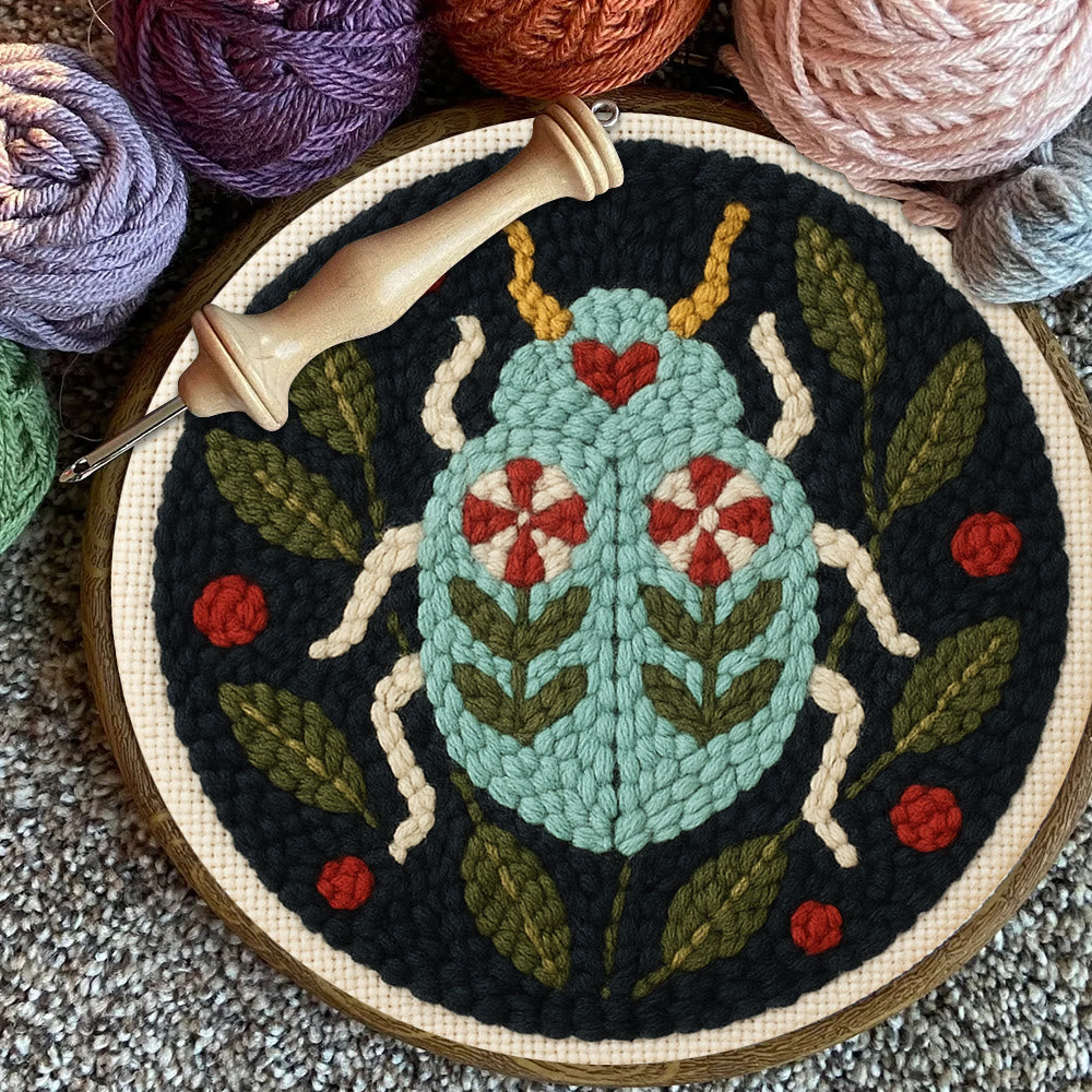  Beetle Punch Needle  Kit - Unique Insect Handicraft | Special Desk Decor - image 1