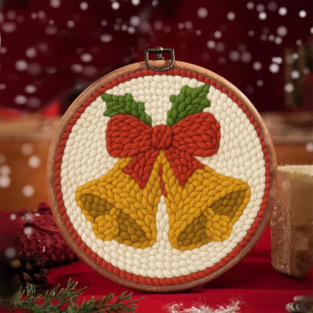 Christmas Bell Punch Needle Kit - Christmas Decorative Craft | Perfect For Wall Hanging - image 1