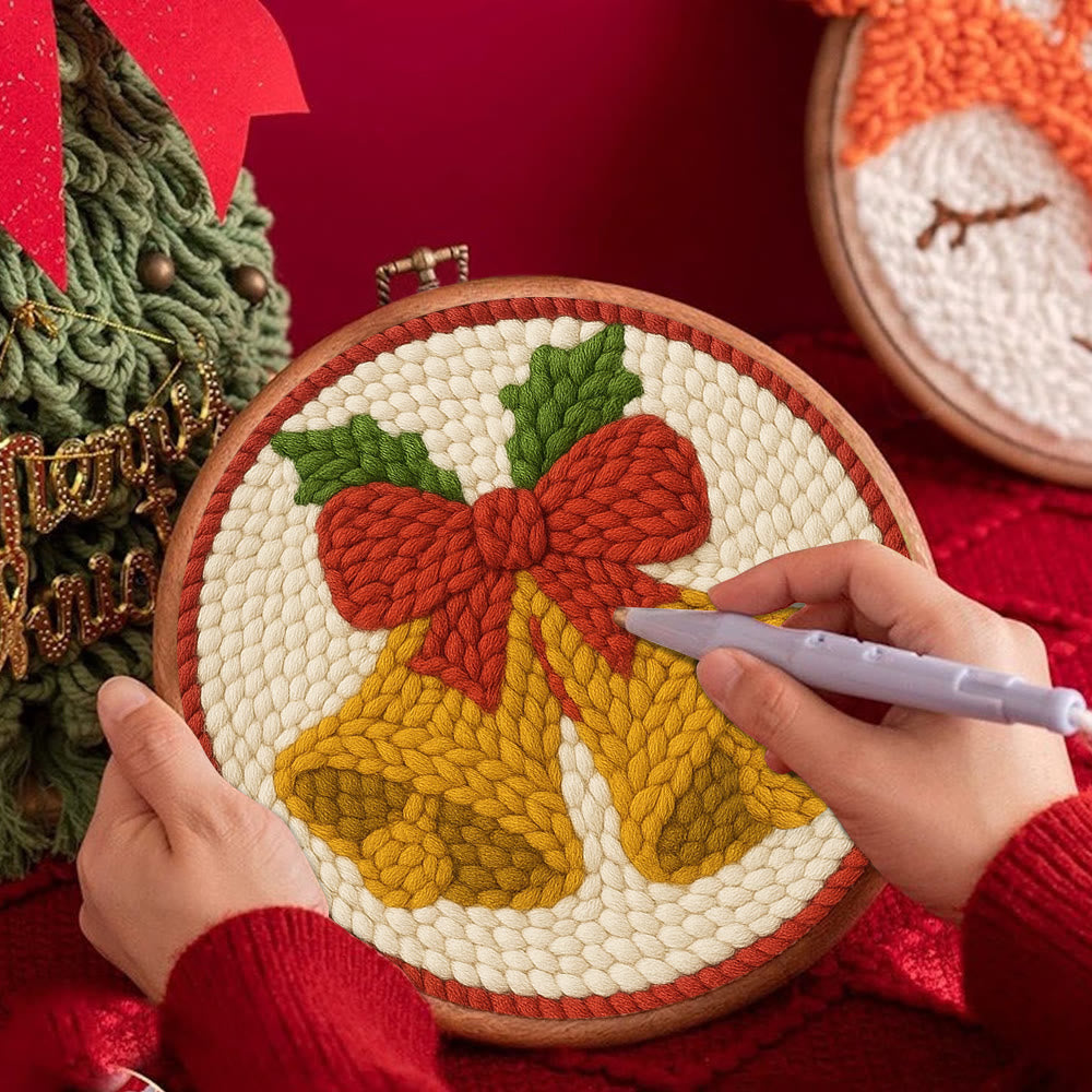 Christmas Bell Punch Needle Kit - Christmas Decorative Craft | Perfect For Wall Hanging - image 3