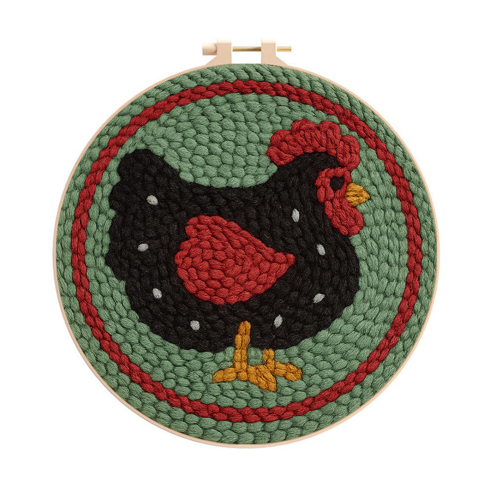 Christmas Turkey Punch Needle Kit - Christmas Home Ornament | Adorable Animal Needlework - 20cm*20cm - image 0