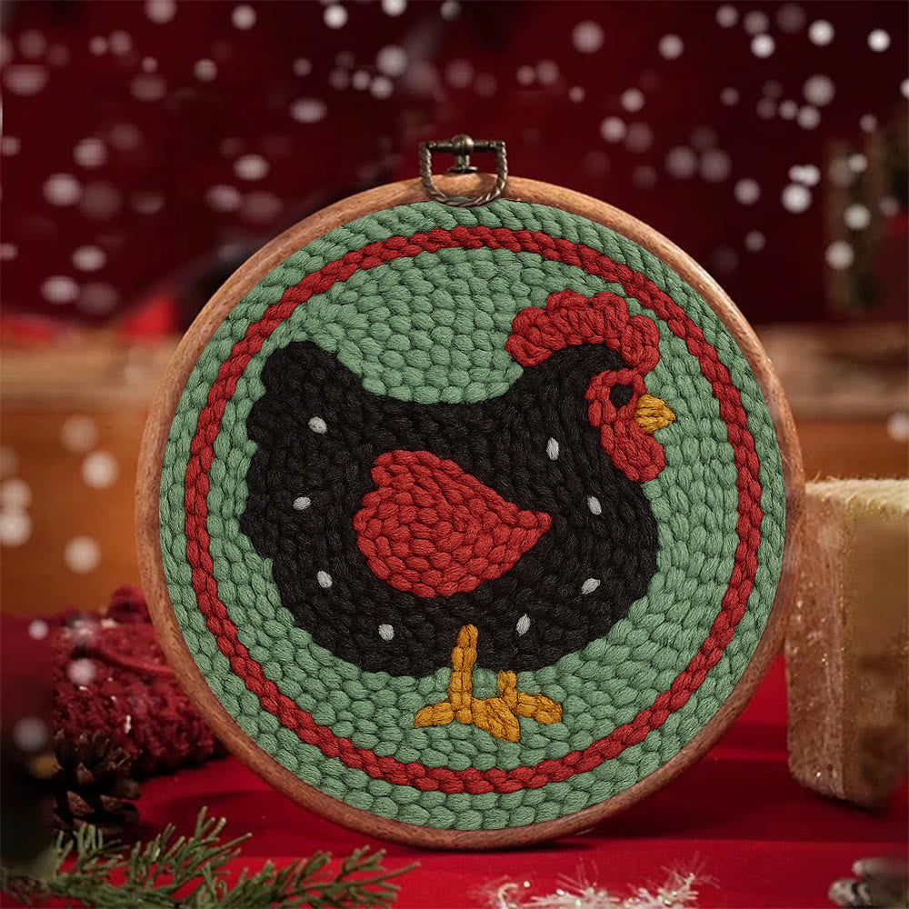 Christmas Turkey Punch Needle Kit - Christmas Home Ornament | Adorable Animal Needlework - image 1