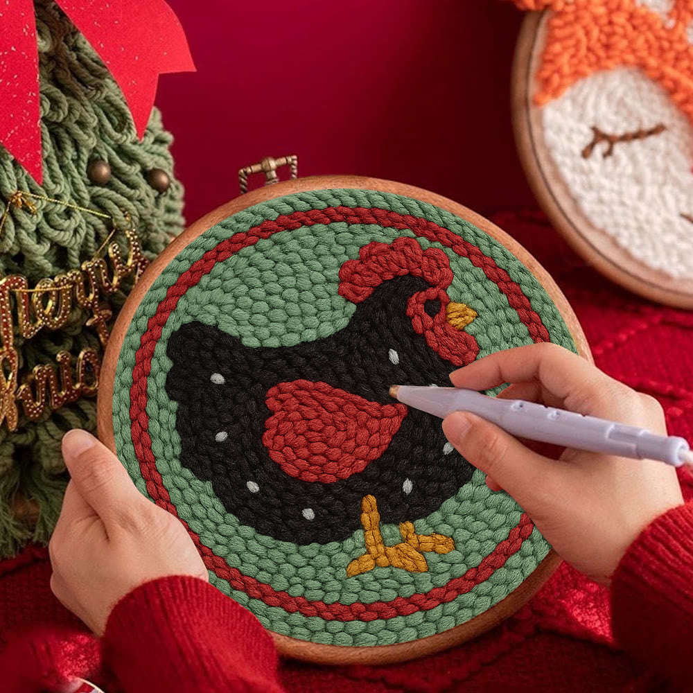 Christmas Turkey Punch Needle Kit - Christmas Home Ornament | Adorable Animal Needlework - image 5