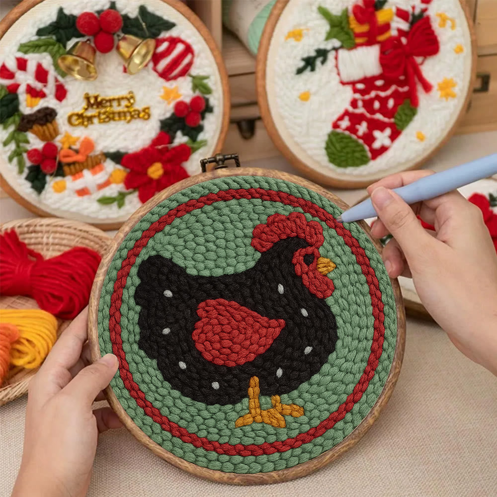 Christmas Turkey Punch Needle Kit - Christmas Home Ornament | Adorable Animal Needlework - image 4