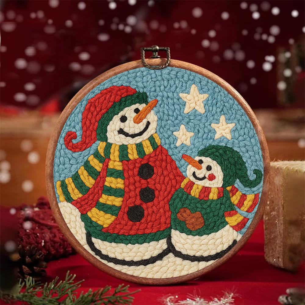  Christmas Snowman Punch Needle Kit - Christmas Handmade Gifts | Diy Artwork For Crafters - image 2