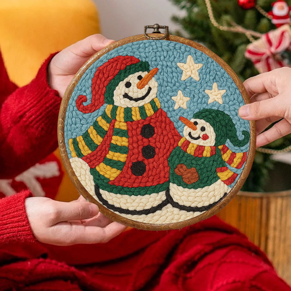  Christmas Snowman Punch Needle Kit - Christmas Handmade Gifts | Diy Artwork For Crafters - image 8