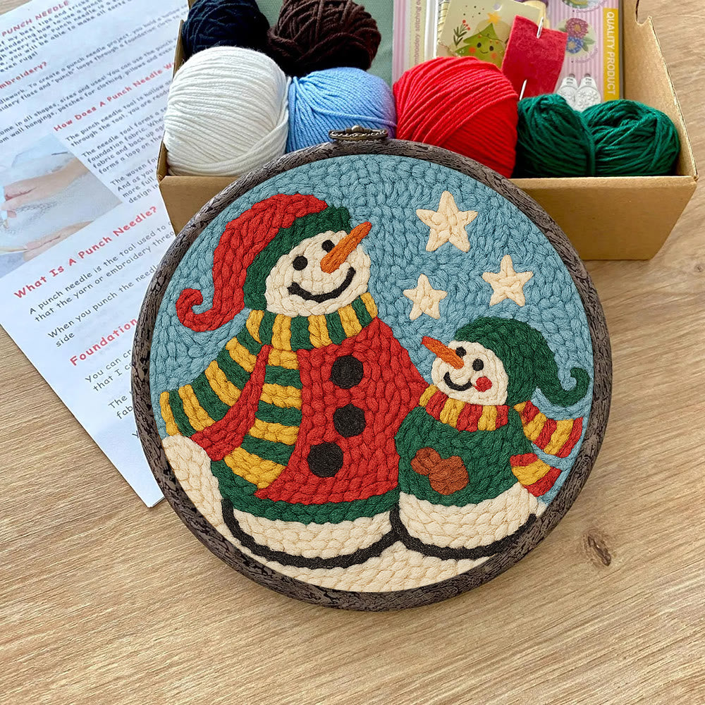  Christmas Snowman Punch Needle Kit - Christmas Handmade Gifts | Diy Artwork For Crafters - image 4