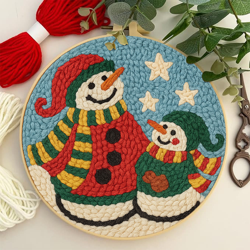  Christmas Snowman Punch Needle Kit - Christmas Handmade Gifts | Diy Artwork For Crafters - image 6
