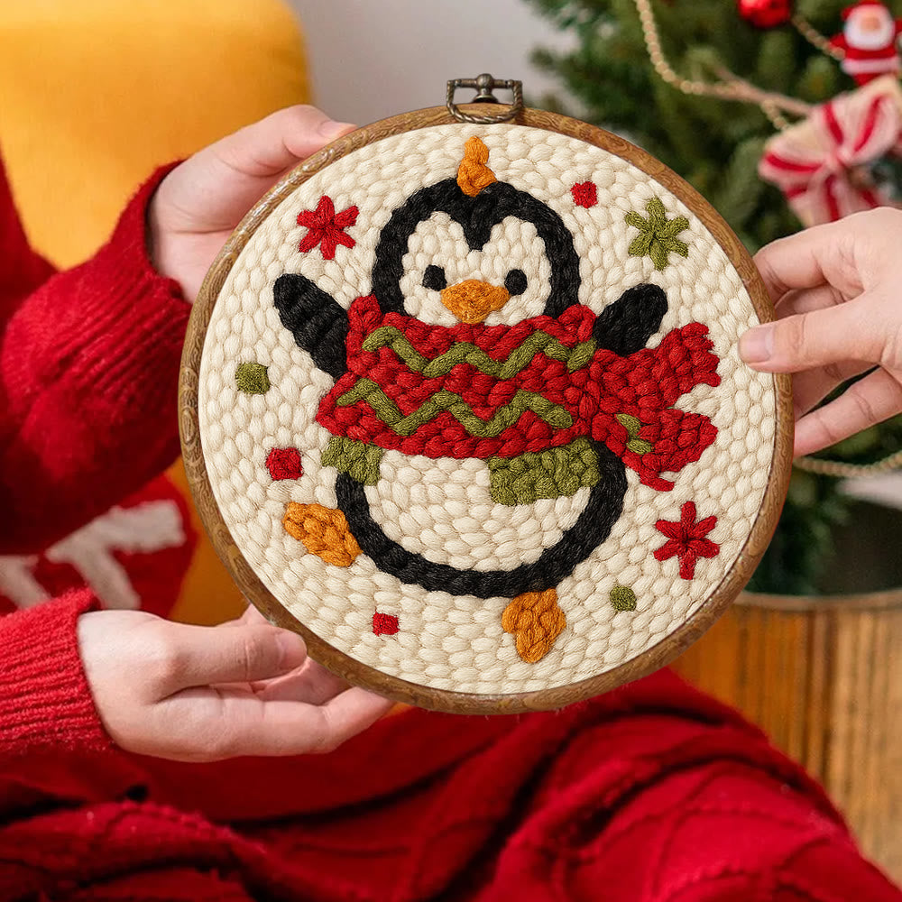 Cheerful Penguin Punch Needle Kit - Unique Christmas Gifts | Perfect Christmas Ornament - image 9
