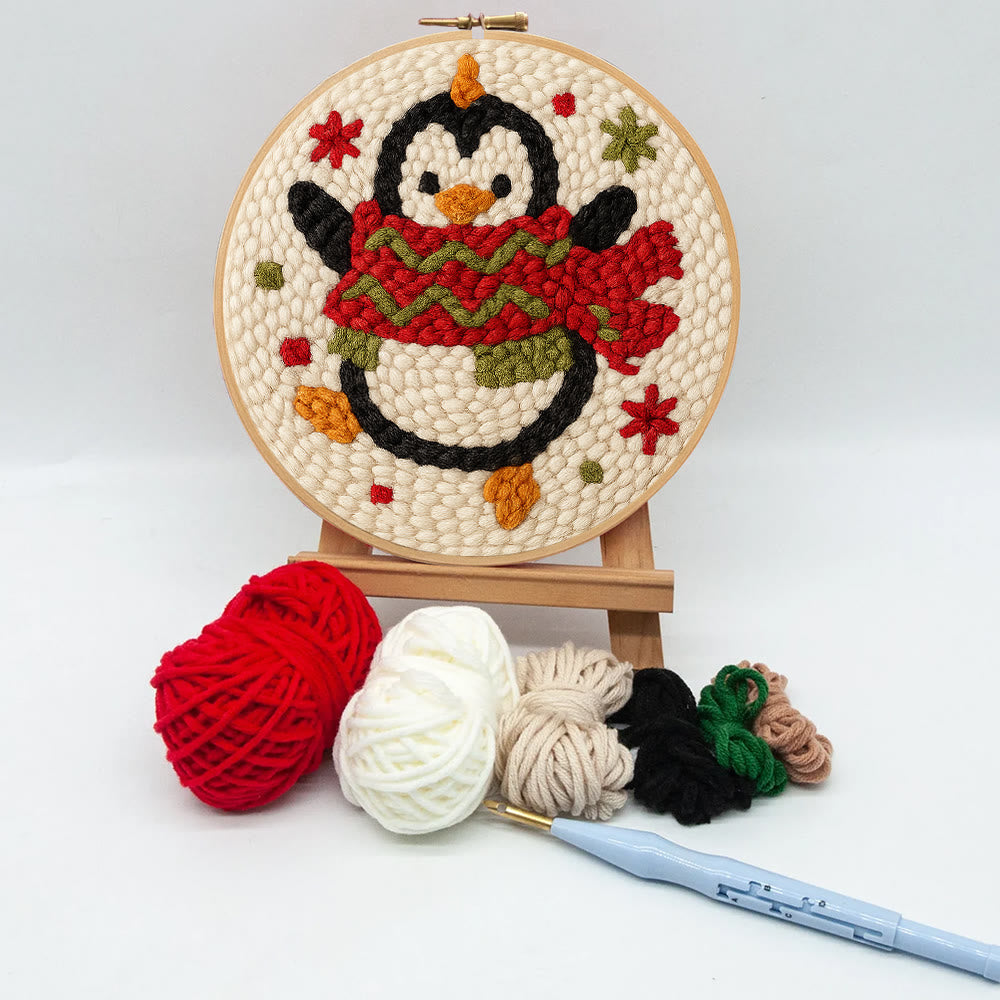 Cheerful Penguin Punch Needle Kit - Unique Christmas Gifts | Perfect Christmas Ornament - image 7