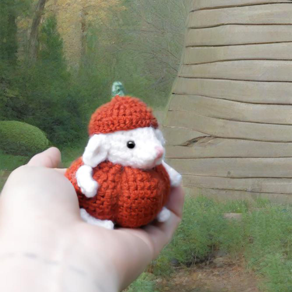 Diy Handmade Mouse In Pumpkin Crochet Kit - Creative Animal Doll | Diy Stylish Key Chain  - image 1