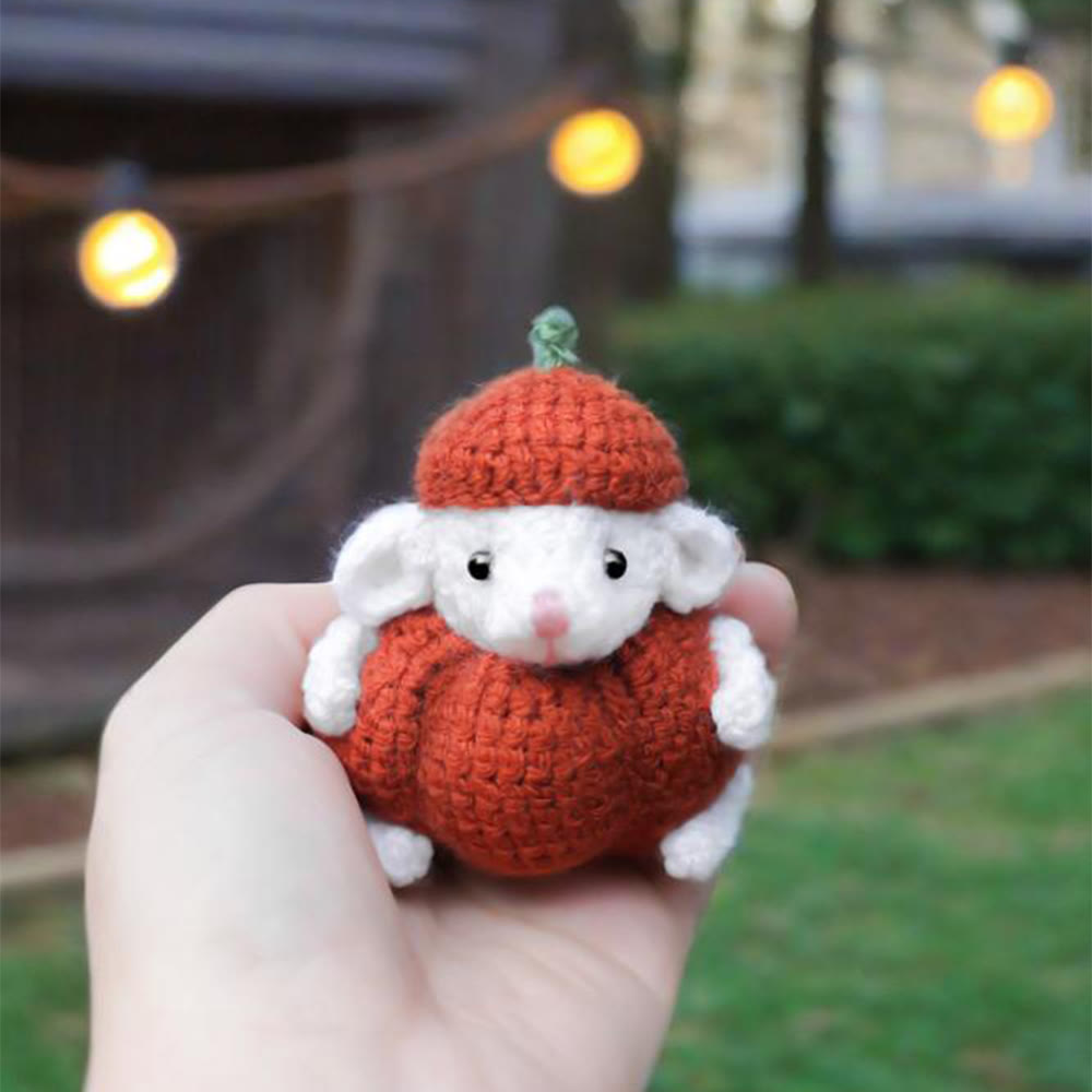 Diy Handmade Mouse In Pumpkin Crochet Kit - Creative Animal Doll | Diy Stylish Key Chain  - image 4