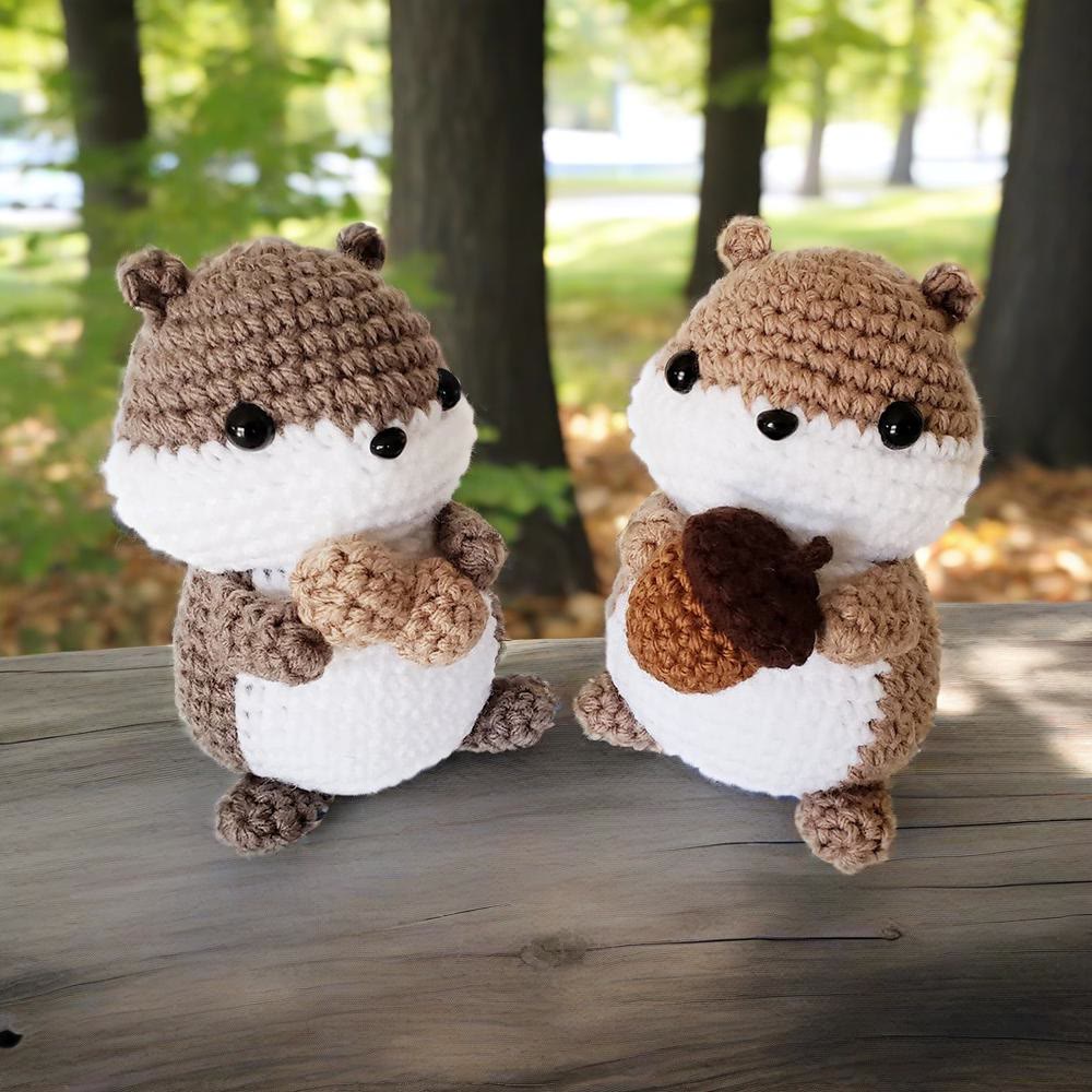 Diy Handmade Squirrel Series Crochet Kit - Crocheted Animal Doll | Adorable Gift For Kids - image 1