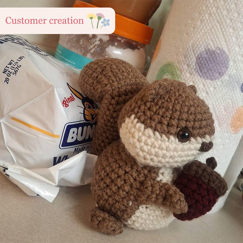 Diy Handmade Squirrel Series Crochet Kit - Crocheted Animal Doll | Adorable Gift For Kids - image 6