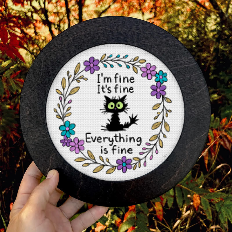 Cross Stitch Kit - " I'm Fine" Cat | Easy Needlecraft  For Beginner | Perfect As Desktop Decoration - image 7