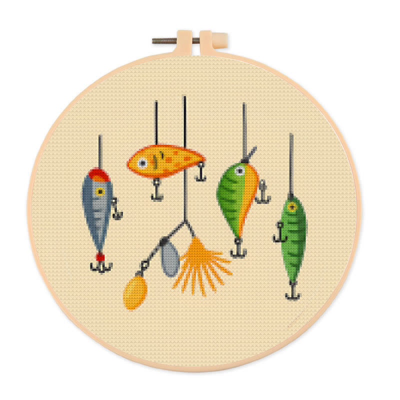 Cross Stitch Kit - Fishing Enthusiast | Creative Stitch Craft | Nice Needlepoint Gifts - 20×20cm - image 0